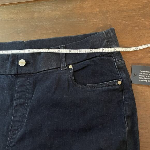 NWT D & Co Womens Stretch Jean Sz 18W Blue Dark Wash Pull On Skinny Leg Mid Rise - Picture 9 of 11